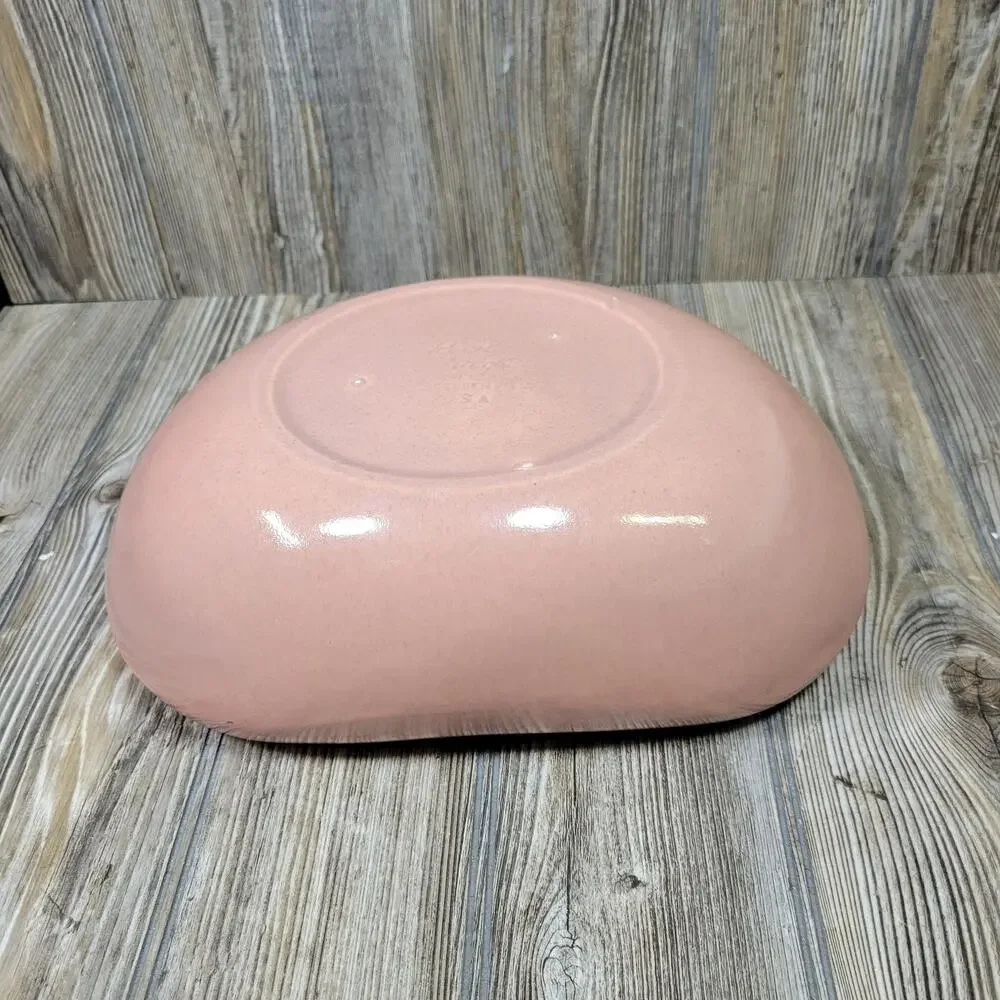 Russel Wright American Modern Coral Pink Salad Serving Bowl Steubenville MCM 50s